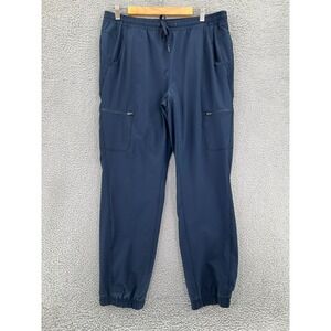 EDDIE‎ BAUER Fleece Lined Jogger Cargo Pants Women 12 Blue Blanket Warm READ